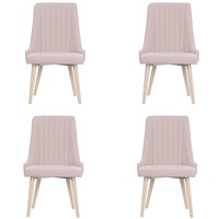 JVmoebel Stuhl 4x Stühle Stuhl Polster Modernes Set Design Lehn Garnitur Sessel Neu rosa