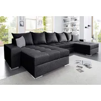 Collection AB Wohnlandschaft COLLECTION AB "Josy XXL U-Form, B: 333 cm, mit 2 Recamieren 77 & 97 cm", anthrazit, B:333cm H:84cm T:161cm, 100% Polyester, Sofas, Wohnlandschaft, Bettfunktion, Bettkasten & 2 Zierkissen, Federkern