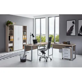 BMG Möbel Büro Office Edition Set 3, Sonoma/ Eiche/Weiß