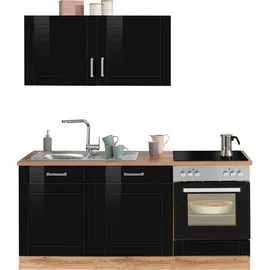 kochstation Küchenzeile KS-Tinnum 180 cm schwarz