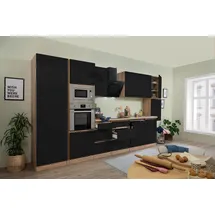 Respekta Küchenzeile Lorena 395 cm Schwarz