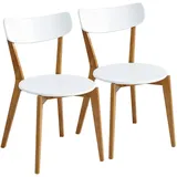 Livetastic Stuhl-Set, Natur, Weiß, Holz, Kautschukholz, massiv, eckig, 46x78x55.5 cm, abwischbar, Esszimmer, Stühle, Esszimmerstühle, Esszimmerstühle-Set