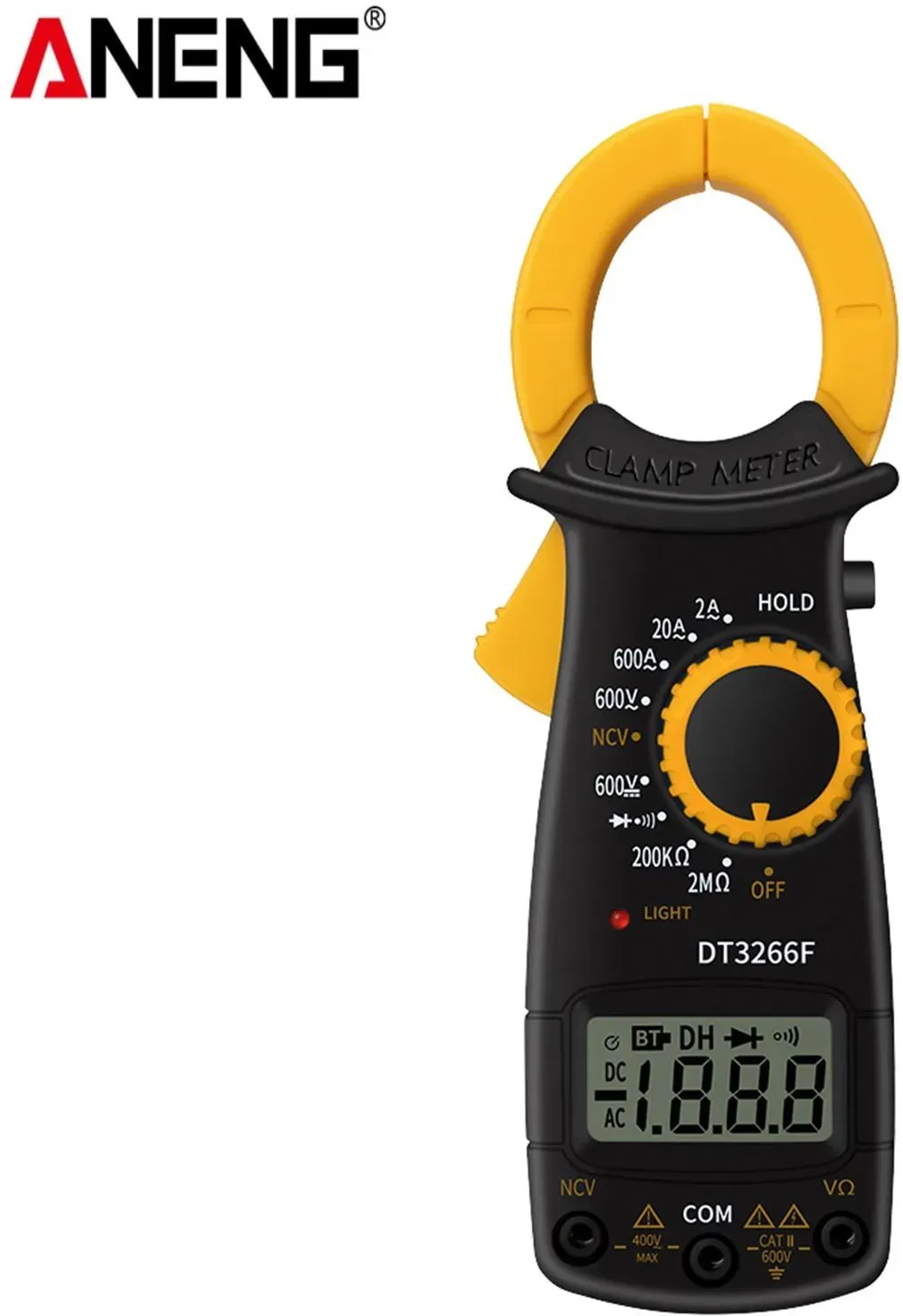 Digitales Zangenmessgerät, Multimeter, Handgerät, Wechselstrom, Gleichspannung, Strom, Voltmeter, Diodenwiderstand