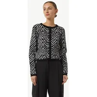 Comma, Kurze Strickjacke mit Animal-Muster Schwarz 34