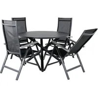 VCM ebuy24 Gartentisch | Balkontisch, Gartenmöbel-Set Alma (5-teilig) 120