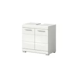 Waschbeckenunterschrank SCHLOONSEE  Breite 60cm  2 Tür  2 Fächer  mit Siphonausschnitt  MDF-Front in verschiedenen Farben erhältlich  Badmöbel  Badschrank  Kommode  Bad  Schloonsee , weiß , Maße (cm): B: 60 H: 56