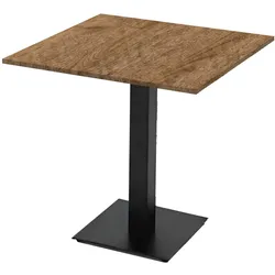 Quadratische Tische 70X70 cm COMPACT PREMIUM Farbe Kastanienholz. Bar- und Restaurantmöbel für den Innen- und Außenbereich - quadratische Basis.