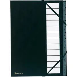 Exacompta Ordnungsmap Ordonator 12 Fächer bedruckt 1-12 schwarz