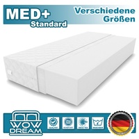 Matratze MED+ Standard 140x200x10cm aus hochwertigem Kaltschaum | Rollmatratze mit waschbarem Bezug I H3