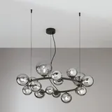 LUCE ambiente Design Honey 16-flg. G9 Ø 82 cm Schwarz/Rauchglas