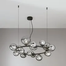 LUCE ambiente Design Honey 16-flg. G9 Ø 82 cm Schwarz/Rauchglas