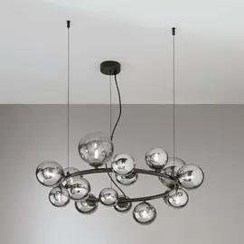 LUCE ambiente Design Honey 16-flg. G9 Ø 82 cm Schwarz/Rauchglas