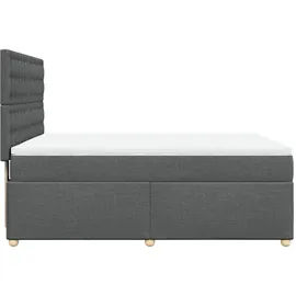 vidaXL Boxspringbett 140 x 200 cm Dunkelgrau