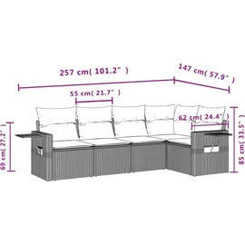 vidaXL Garten-Lounge-Set 5-tlg. braun