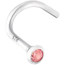 Nasenpiercing AMOR "Schmuck Geschenk Piercing Körperschmuck Silber Pink Sparkle 9037353", bunt (silberfarben, rosa, rosa), Piercings, Silber 925 (Sterlingsilber)
