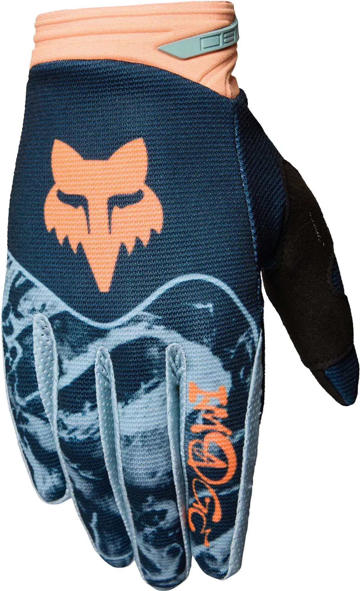 FOX 180 Image Print Motocrosshandschoenen, blauw-oranje, L Voorman