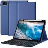 MoKo Tastatur Hülle für Neu iPad Air 11 Zoll Hülle mit Tastatur M2 2024, Magische Abnehmbare Folio Tastatur Schutzhülle mit Stifthalter für iPad Air 6./5./4. Generation (2024/2022/2020), Marineblau