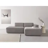 Andas Ecksofa »Noord«, mit Kedernaht, Breite 227 cm, Cord, Struktur grau