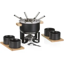 Kela Fondue-Set Gunten 16-teilig Edelstahl mit 4 Keramikschalen