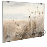 DEQORI Schlüsselbrett 'Flüstern im Dünengras', (1 St), Schlüsselhalter Schlüssel Haken Schlüsselboard modern Schlüsselleiste beige|grau