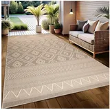 my home Teppich Toronto auch als Läufer erhältlich, rechteckig, Höhe: 3 mm, In- und Outdoor geeignet, Sisal-Optik, Wetterfest & UV-beständig, Boho beige 200 cm x 290 cm x 3 mm