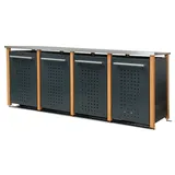 Mülltonnenverkleidung Typ-LD, 4x 120l, Türfarbe Anthrazit - Grau