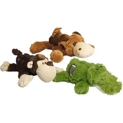 KONG® Spielzeug Cozie Naturals Kuschelige Plüschtiere in Affen Krokodil Elch-Design