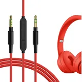 Geekria Audiokabel für Beats Solo, Solo2, Solo3, Wireless, Solo HD, Studio, Studio Wireless, Mixr, Pro, Executive Kopfhörer, Ersatzkabel, Audiokabel mit integriertem Mikrofon und Lautstärkeregler