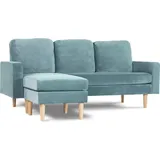 Habitat et Jardin Ecksofa reversibel aus Samt 'Gabby' - Entenblau