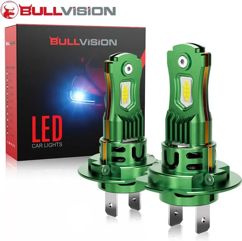 Bullvision H8/H9/H11 Birnen, 1:1-Größe, kein Adapter erforderlich, 6000 K Nebelscheinwerfer (weiß), 10.000 lm, leuchtstärker, Plug & Play, 2er-Pack