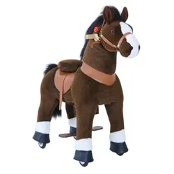 PonyCycle® Dark brown mit Bremse und Sound - mittel