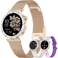 Smartwatch Damen mit Telefonfunktion, 1,27" AMOLED SpO2 Pulsuhr Menstruationszyklus Schlafmonitor, 110+ Sport Fitness Tracker IP67 - Rosa