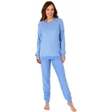 RELAX by Normann Frottee Pyjama gestreift Hellblau 36/38