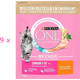 (EUR 6,80 /kg) PURINA ONE BIFENSIS Junior mit Huhn Kätzchen: 9 x 750 g = 6,75 kg