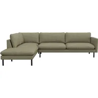 FLEXLUX Ecksofa Bolzano, elegant und bequem, L-Form, Sitzaufbau mit Kaltschaum & Stahl-Wellen, lose Sitz -& Rückenkissen grün