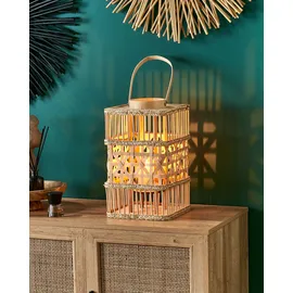 Beliani Laterne Lumbis Holz Braun