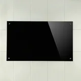 Melko Spritzschutz Herdblende Aus Glas, Für Küche, Herd, Fliesen, 6 Mm Esg Sicherheitsglas, Küchenrückwand, Inkl. Schrauben, 70 X 40 Cm, Schwarz - Melko