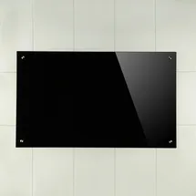 Melko Spritzschutz Herdblende Aus Glas, Für Küche, Herd, Fliesen, 6 Mm Esg Sicherheitsglas, Küchenrückwand, Inkl. Schrauben, 70 X 40 Cm, Schwarz - Melko