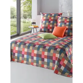 Heine Tagesdecke in rot-bunt | Gr.: 140-x-210-cm
