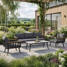beautysofa NOVA Set 4-tlg. Dunkelgrau