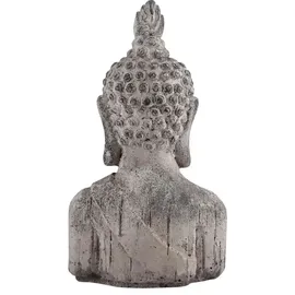 Möbel Kraft Deko Figur Buddha ¦ grau ¦ Zement ¦ Maße (cm): B: 20,5 H: 38 T: 12.5