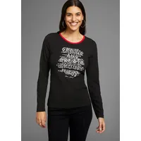 LAURA SCOTT 3/4-Arm-Shirt mit modischem Frontprint & farbigen Details