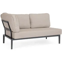 Gartenmodulsofa Gerald aus Aluminium Eck-Element, Anthrazit