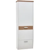 DIETER KNOLL Garderobenschrank, Weiß, Eiche, Wildeiche, furniert, massiv, 1 Fächer, 64x187x31 cm, Made in Germany, DGM-Klimapakt, Goldenes M, wandhängend, Garderobe, Garderobenschränke, Garderobenschränke