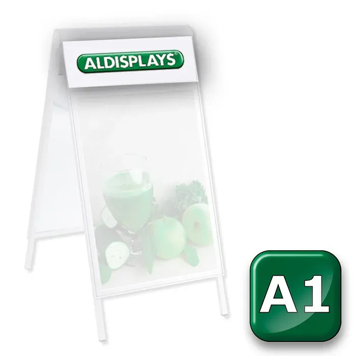 Kundenstopper DIN A1 PREMIUM Zubehör 2-seitiger Digitaldruck Topperblende