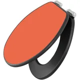 Banjado Anthrazit Toilettendeckel Mit Absenkautomatik WC-Sitz Soft Close Hygienischer Klodeckel MDF Mit Motiv Orange