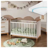 VitaliSpa Babybett Malia, Weiß/artisan, 70x140 cm mit Matratze, Vitalispa