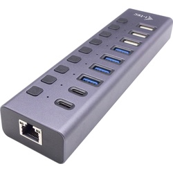 i-tec CACHARGEHUB9LAN (USB C), Dockingstation + USB Hub, Grau