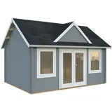 Palmako Gartenhaus Claudia 14,2 m2 - 44 mm hellgrau/weiß lackiert
