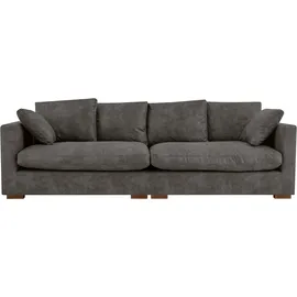 Home Affaire Big-Sofa HOME AFFAIRE "Coray", grau (anthrazit), B:266cm H:80cm T:113cm, 100% PES, Sofas, Big-Sofa, extra weich und kuschelig, Füllung mit Federn und Daunen